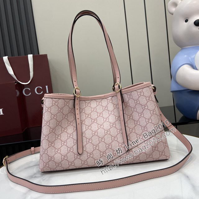Gucci專櫃古馳最新款購物袋GG圖案條紋織大號肩背包 jh2629型號：815214